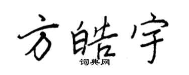 王正良方皓宇行书个性签名怎么写