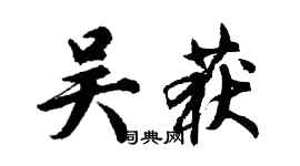 胡问遂吴获行书个性签名怎么写