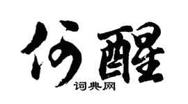胡问遂何醒行书个性签名怎么写