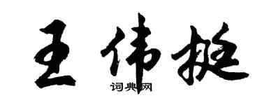 胡问遂王伟挺行书个性签名怎么写