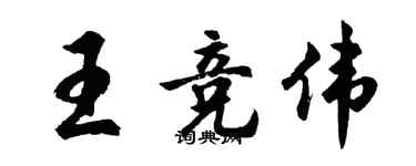胡问遂王竞伟行书个性签名怎么写