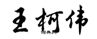 胡问遂王柯伟行书个性签名怎么写