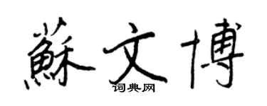 王正良苏文博行书个性签名怎么写