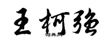 胡问遂王柯强行书个性签名怎么写