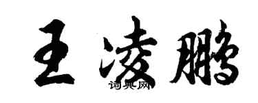 胡问遂王凌鹏行书个性签名怎么写