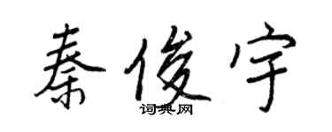 王正良秦俊宇行书个性签名怎么写