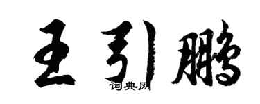 胡问遂王引鹏行书个性签名怎么写