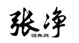 胡问遂张净行书个性签名怎么写