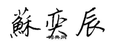 王正良苏奕辰行书个性签名怎么写
