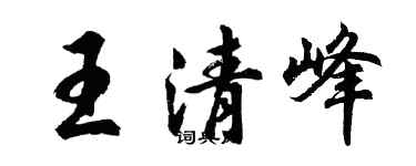胡问遂王清峰行书个性签名怎么写