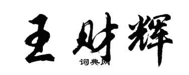 胡问遂王财辉行书个性签名怎么写