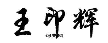 胡问遂王印辉行书个性签名怎么写
