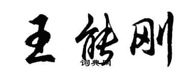 胡问遂王能刚行书个性签名怎么写