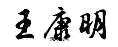 胡问遂王康明行书个性签名怎么写