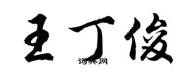 胡问遂王丁俊行书个性签名怎么写