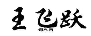 胡问遂王飞跃行书个性签名怎么写