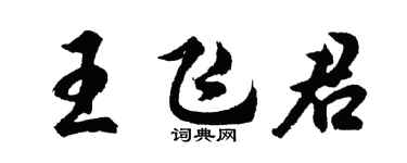 胡问遂王飞君行书个性签名怎么写