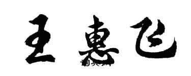 胡问遂王惠飞行书个性签名怎么写