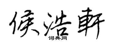 王正良侯浩轩行书个性签名怎么写