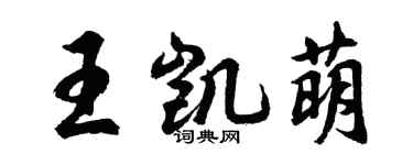 胡问遂王凯萌行书个性签名怎么写