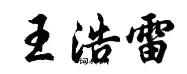 胡问遂王浩雷行书个性签名怎么写