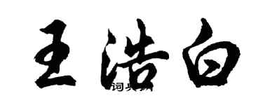 胡问遂王浩白行书个性签名怎么写