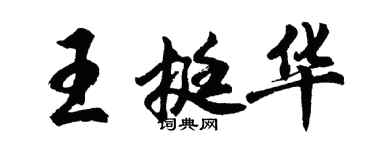 胡问遂王挺华行书个性签名怎么写