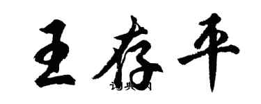 胡问遂王存平行书个性签名怎么写
