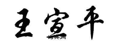 胡问遂王宣平行书个性签名怎么写