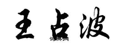 胡问遂王占波行书个性签名怎么写