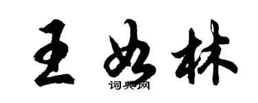 胡问遂王如林行书个性签名怎么写