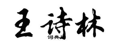 胡问遂王诗林行书个性签名怎么写