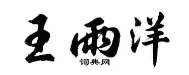 胡问遂王雨洋行书个性签名怎么写