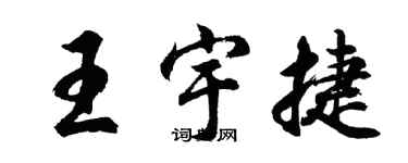 胡问遂王宇捷行书个性签名怎么写