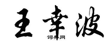 胡问遂王幸波行书个性签名怎么写