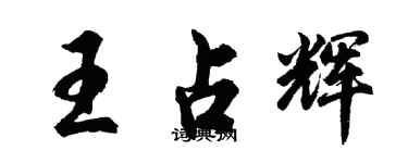 胡问遂王占辉行书个性签名怎么写