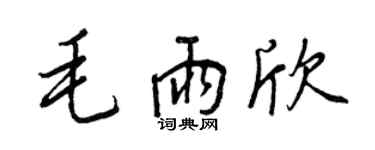 王正良毛雨欣行书个性签名怎么写