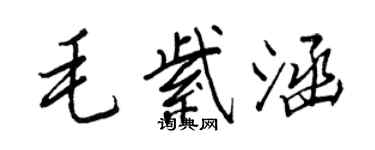 王正良毛紫涵行书个性签名怎么写