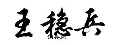 胡问遂王稳兵行书个性签名怎么写