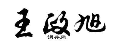 胡问遂王政旭行书个性签名怎么写