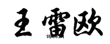 胡问遂王雷欧行书个性签名怎么写