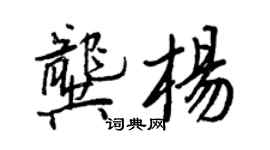 王正良龚杨行书个性签名怎么写