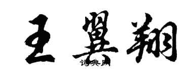 胡问遂王翼翔行书个性签名怎么写