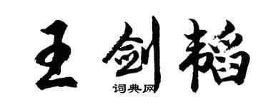 胡问遂王剑韬行书个性签名怎么写