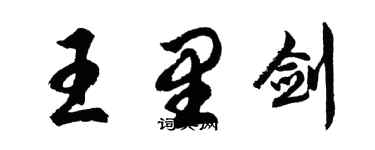 胡问遂王里剑行书个性签名怎么写