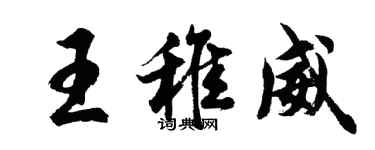 胡问遂王稚威行书个性签名怎么写