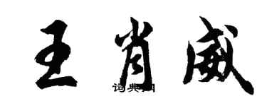 胡问遂王肖威行书个性签名怎么写