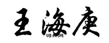 胡问遂王海庚行书个性签名怎么写