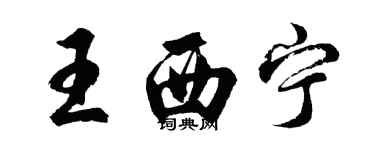 胡问遂王西宁行书个性签名怎么写
