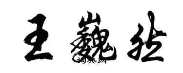 胡问遂王巍然行书个性签名怎么写